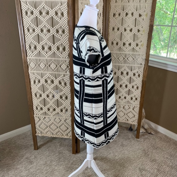 MADEWELL‎ Short Sleeve Tribal Leather Trim Shift Dress 0 - Picture 4 of 10